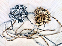 Cheetah print flower leather belt in SILVER. Waist, overall or dress belt. Genuine leather. Leopard SILVER rose belt. Animal print leather