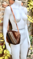 Small leather bag in COPPER. GENUINE leather Crossbody / shoulder bag. Metallic shine leather bag. Adjustable strap + zipper. Copper purse