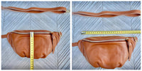 Camel brown FANNY pack .Small tan leather crossbody/ hip bag, bum pack bag in GENUINE leather. Caramel color purse with adjustable strap.