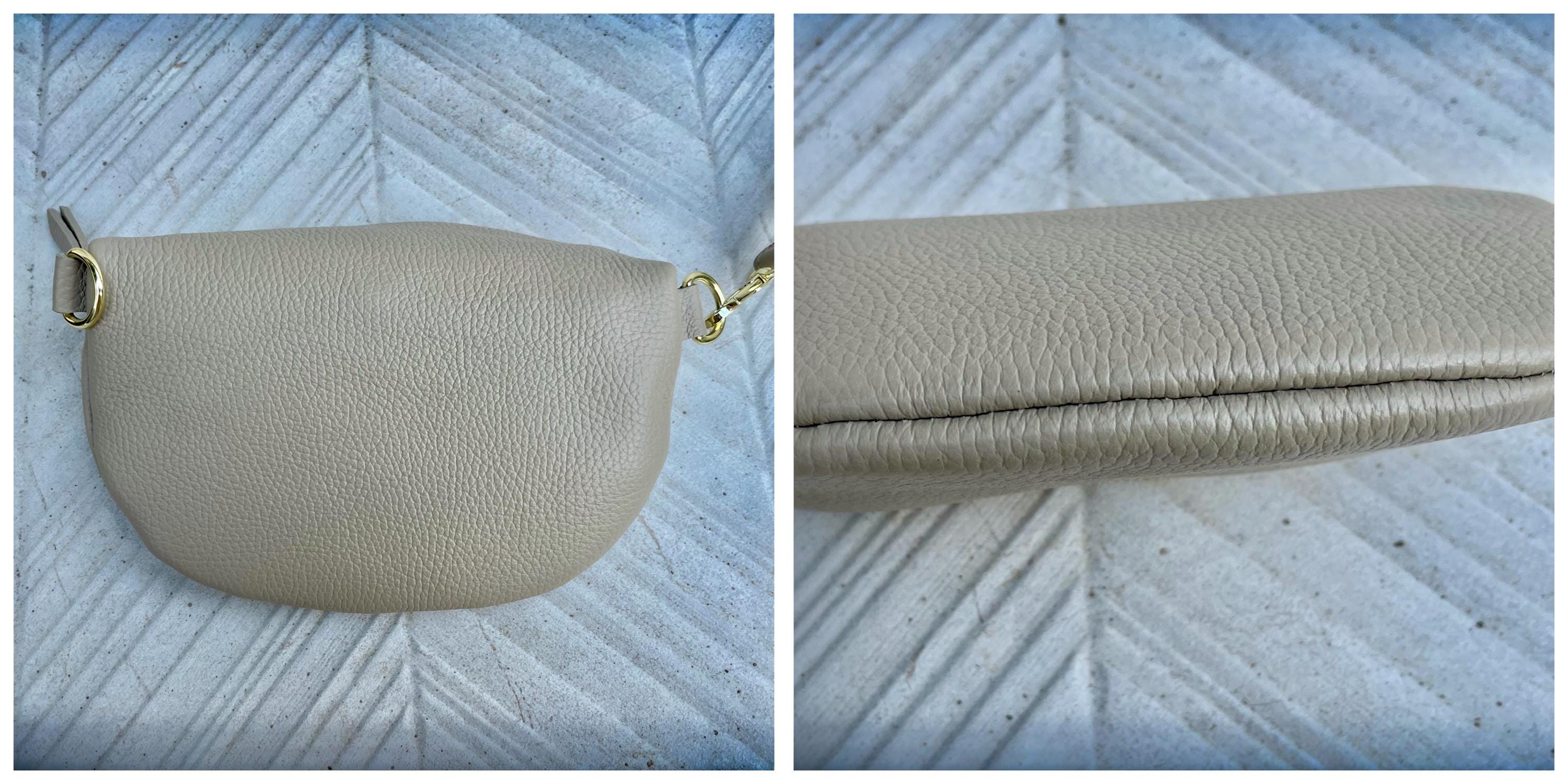 Light brown FANNY pack .Small taupe leather crossbody/ hip bag, bum pack bag in GENUINE leather. Dark beige purse with adjustable strap