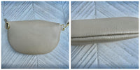 Light brown FANNY pack .Small taupe leather crossbody/ hip bag, bum pack bag in GENUINE leather. Dark beige purse with adjustable strap