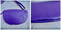 Purple FANNY pack .Small leather crossbody/ hip bag, bum pack bag in GENUINE leather. Purple leather purse with adjustable strap