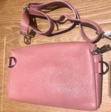 Raspberry pink FANNY pack .Small leather crossbody/ hip bag, bum pack bag in GENUINE leather. Pink leather purse with adjustable strap