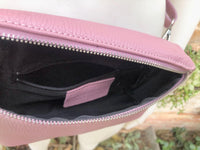 Raspberry pink FANNY pack .Small leather crossbody/ hip bag, bum pack bag in GENUINE leather. Pink leather purse with adjustable strap