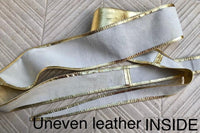 PINK - GOLD obi belt. Soft genuine glitter leather wrap belt. Wraparound waist belt. Wide style. Salmon pink dress belt in metallic leather.