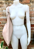 Light pink shoulder leather bag. Dusty pink leather shopper. Soft genuine leather. Carry all bag for your laptop, books etc. Pink purse