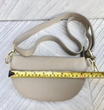 Beige FANNY pack .Small leather crossbody/ hip bag, bum pack bag in GENUINE leather. Beige purse with adjustable strap