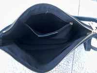 BLACK leather bag. GENUINE leather cross body / shoulder bag. BLACK bag + adjustable strap. Black leather purse. 2 straps