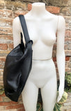 BLACK genuine leather rucksack/ shoulder bag / crossbody. BLACK genuine leather shopper. BLACK carry all backpack for laptops, tablets...