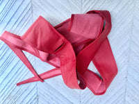 Red obi belt. Wrap belt in soft genuine leather. Wraparound waist belt. Wide style. Red boho dress belt. Bright red overall belt