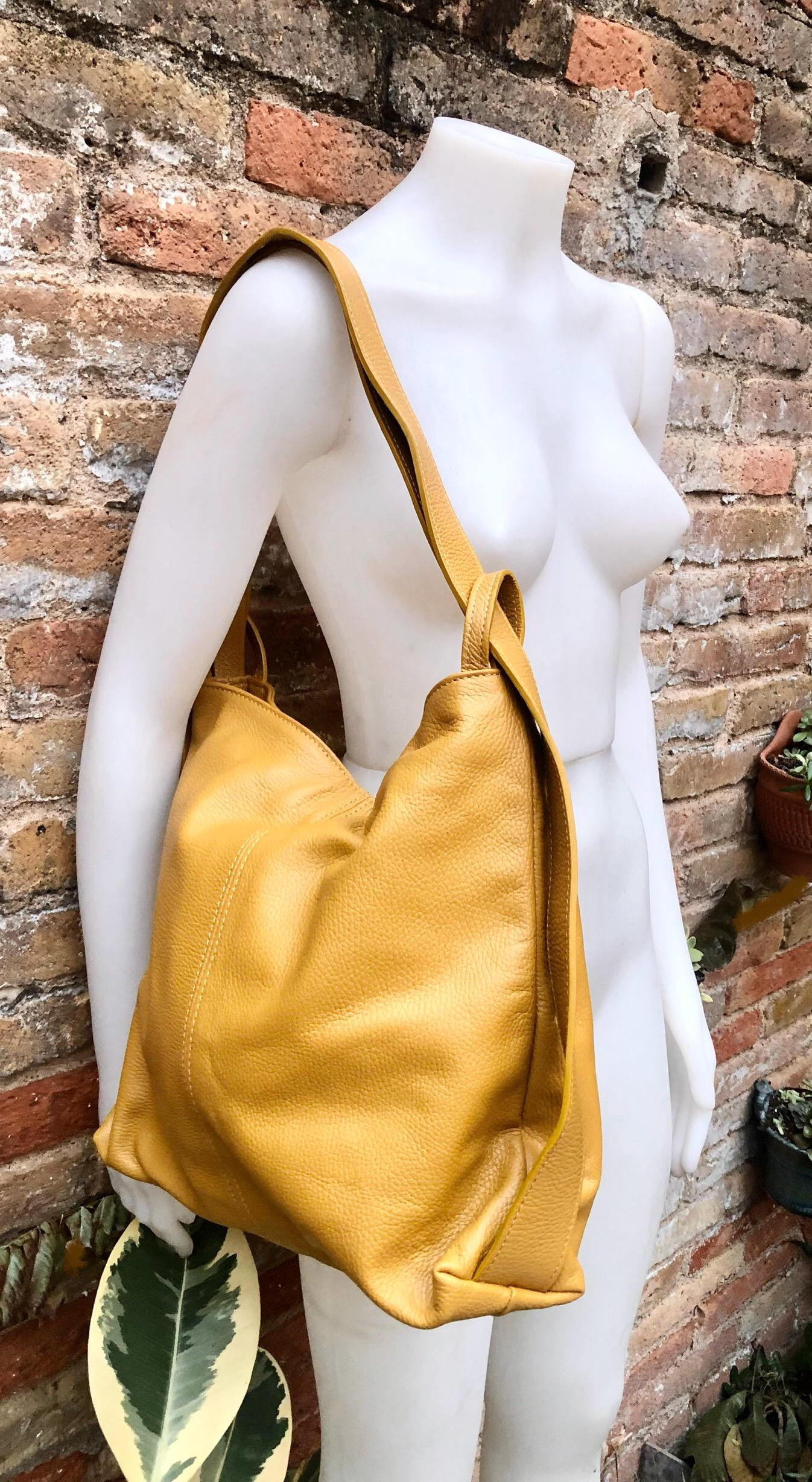 Light brown genuine leather rucksack/ shoulder bag . Taupe color genuine leather shopper. Dark beige carry all / backpack- Greyge purse
