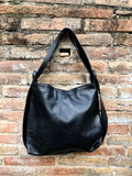 BLACK genuine leather rucksack/ shoulder bag / crossbody. BLACK genuine leather shopper. BLACK carry all backpack for laptops, tablets...