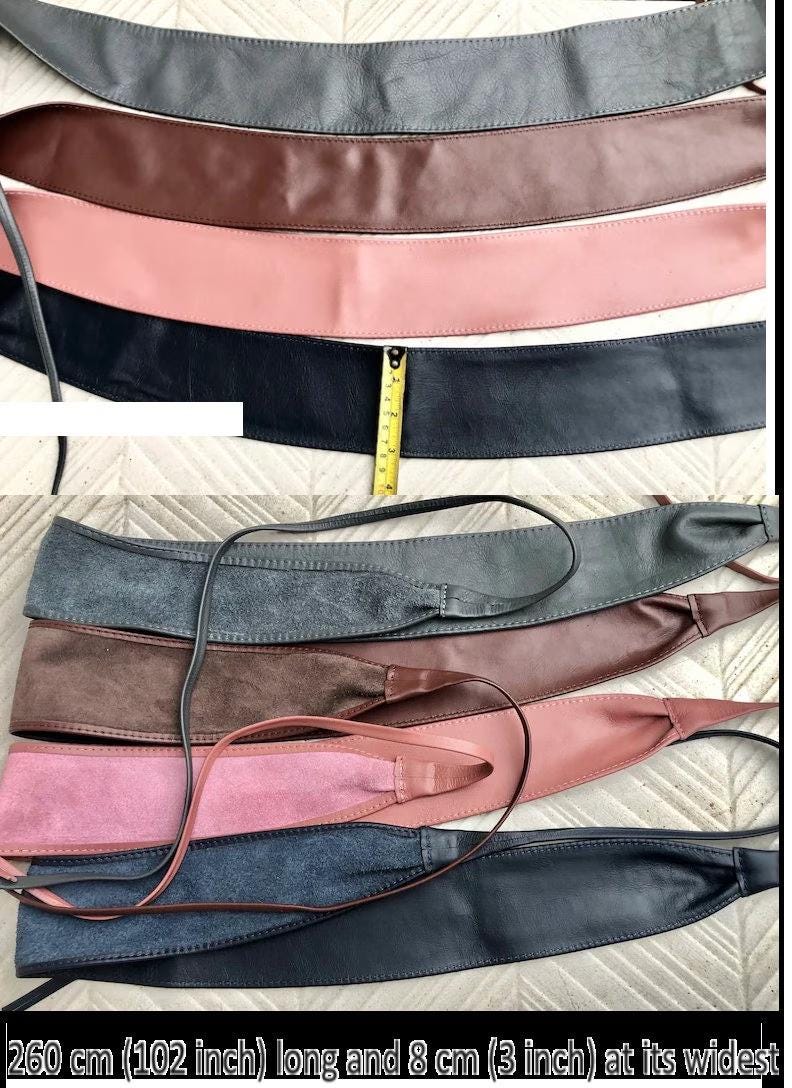 Wraparound belt in soft leather. Wrap belt in LIGHT dusty PINK. Longer option. Genuine leather pink wrap belt. Boho wrap dress belt