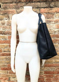 Tote leather bag in BLACK. Leather shopper in GENUINE leather. Large carry all bag for your laptop, books. Black leather shopper bag