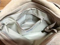 BOHO suede + leather messenger bag in light BEIGE. Cross body bag in BEIGE suede. Soft genuine leather messenger bag. Beige leather purse