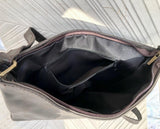 Dark brown leather messenger bag. Crossbody / shoulder bag with flap + zipper. Soft genuine leather messenger bag. Brown leather purse