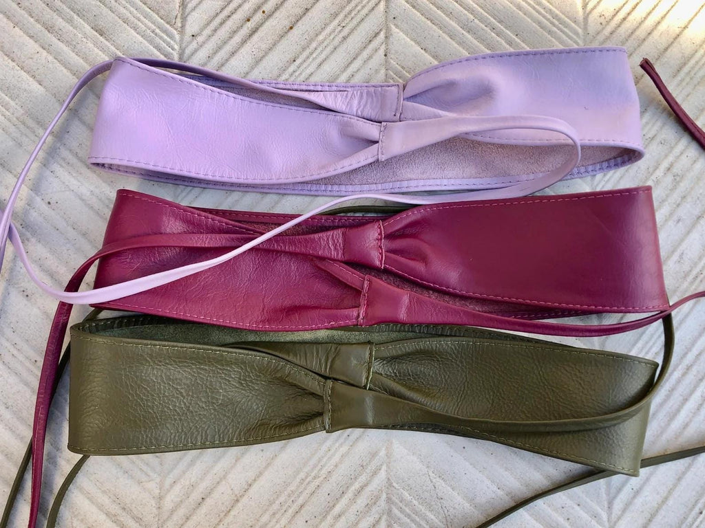Red wrap belt in soft leather. LONGER option. Waist, dress or wraparound belt in genuine leather. Boho obi red belt.