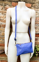 2 sided purple + snake print leather bag. GENUINE leather crossbody / shoulder bag. Small purple purse. Purple, hot pink, black animal print