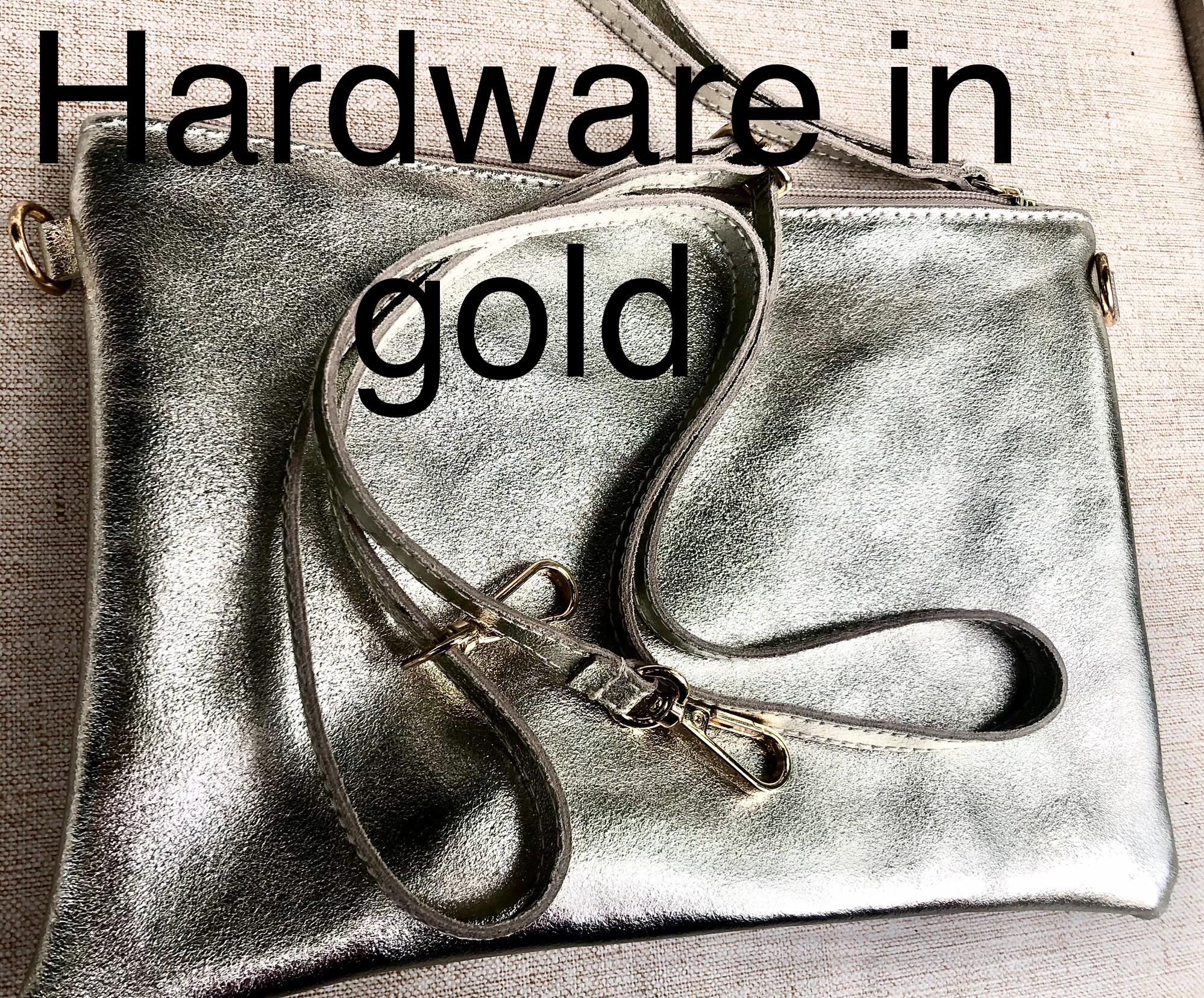 Small leather bag in GOLD .Cross body bag, shoulder bag or wristlet in GENUINE leather. Gold bag with adjustable strap. Gold leather purse