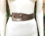 Leather 80s style obi belt . Wrap belt in BRONZE. Waist belt in genuine leather. BRONZE wraparound belt. BRONZE dress belt