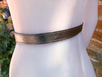 Leather 80s style obi belt . Wrap belt in BRONZE. Waist belt in genuine leather. BRONZE wraparound belt. BRONZE dress belt