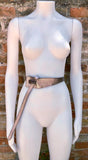 Leather 80s style obi belt . Wrap belt in BRONZE. Waist belt in genuine leather. BRONZE wraparound belt. BRONZE dress belt
