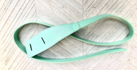 Wrap belt in AQUA blue-green. Genuine leather 80s style obi belt. Light turquoise waist belt. Green wraparound belt. Aqua dress belt
