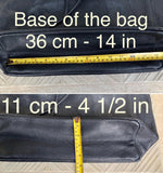 NAVY blue leather bag with zipper. Genuine leather wide style navy shopper. Large DARK BLUE shoulder bag for your laptop, books. Navy purse