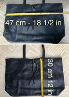 NAVY blue leather bag with zipper. Genuine leather wide style navy shopper. Large DARK BLUE shoulder bag for your laptop, books. Navy purse