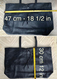 NAVY blue leather bag with zipper. Genuine leather wide style navy shopper. Large DARK BLUE shoulder bag for your laptop, books. Navy purse