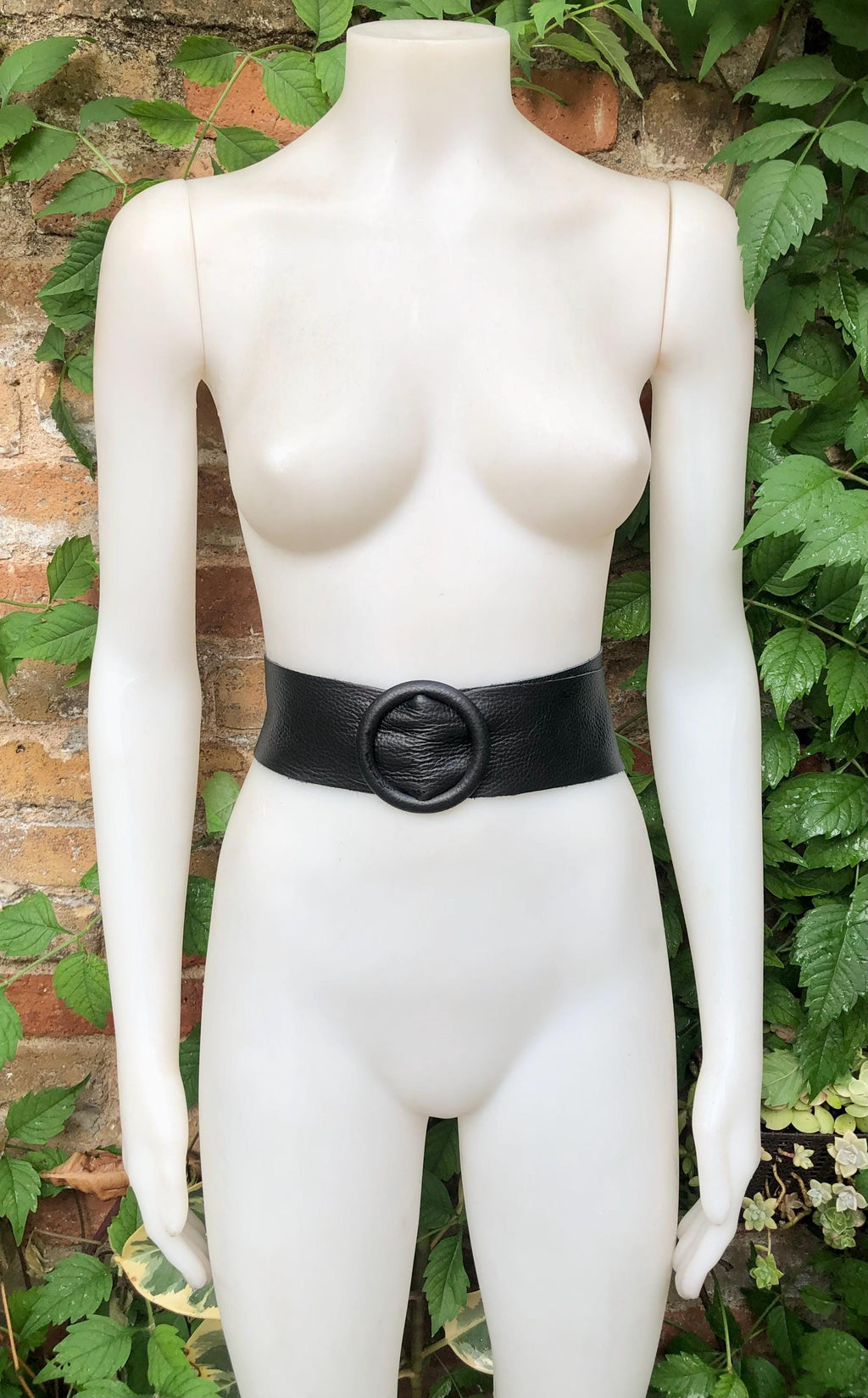 Black leather waist belt with large round buckle. Boho soft leather belt in BLACK Genuine leather dress belt. Black wide leather belt.