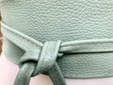 Sage green leather belt. Light green waist belt. Genuine leather wrap belt. Mint green obi belt. Green wraparound dress belt