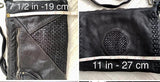 BLACK leather bag. Washed genuine leather crossbody / shoulder bag / wristlet. Black distressed braided leather purse with adjustable strap.