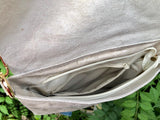 Beige crossbody bag. Genuine leather small leather bag. Messenger bag with zipper and flap. Small light beige leather purse. Glossy purse.