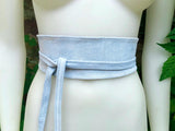 Light blue suede waist belt. Powder blue wrap belt. Blue soft dress belt in natural genuine suede leather. Blue wraparound overall belt.