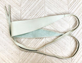 Sage green leather belt. Light green waist belt. Genuine leather wrap belt. Mint green obi belt. Green wraparound dress belt