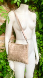Crossbody bag. Taupe BROWN boho leather purse with bronze color tacks Genuine suede leather messenger bag. Light brown crossbody bag