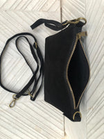 Crossbody bag. Dark BROWN boho leather purse with bronze color tacks. Genuine suede leather messenger bag. Chocolate brown crossbody bag