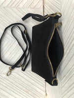 Crossbody bag. Dark BROWN boho leather purse with bronze color tacks. Genuine suede leather messenger bag. Chocolate brown crossbody bag