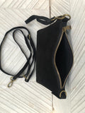 Crossbody bag. Dark BROWN boho leather purse with bronze color tacks. Genuine suede leather messenger bag. Chocolate brown crossbody bag