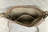 Crossbody bag. Camel BROWN boho leather purse with bronze color tacks. Genuine suede leather messenger bag. Rusty brown crossbody bag