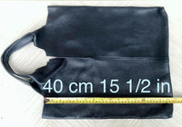 Genuine leather shoulder bag in NAVY blue. Large blue purse. Soft leather dark blue shopper bag.