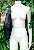 Genuine leather shoulder bag in NAVY blue. Large blue purse. Soft leather dark blue shopper bag.