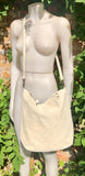Cream white TOTE leather bag. Removable crossbody strap. Soft natural genuine suede leather bag with lining. Light beige laptop / tablet bag