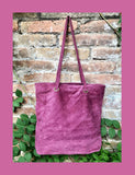 Raspberrry pink suede shopper bag. Slouchy genuine leather tote bag for your laptop, tablet, books. Pink suede purse / shoulder bag.