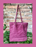 Raspberrry pink suede shopper bag. Slouchy genuine leather tote bag for your laptop, tablet, books. Pink suede purse / shoulder bag.