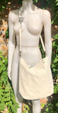 Cream white TOTE leather bag. Removable crossbody strap. Soft natural genuine suede leather bag with lining. Light beige laptop / tablet bag