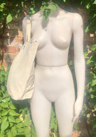 Cream white TOTE leather bag. Removable crossbody strap. Soft natural genuine suede leather bag with lining. Light beige laptop / tablet bag