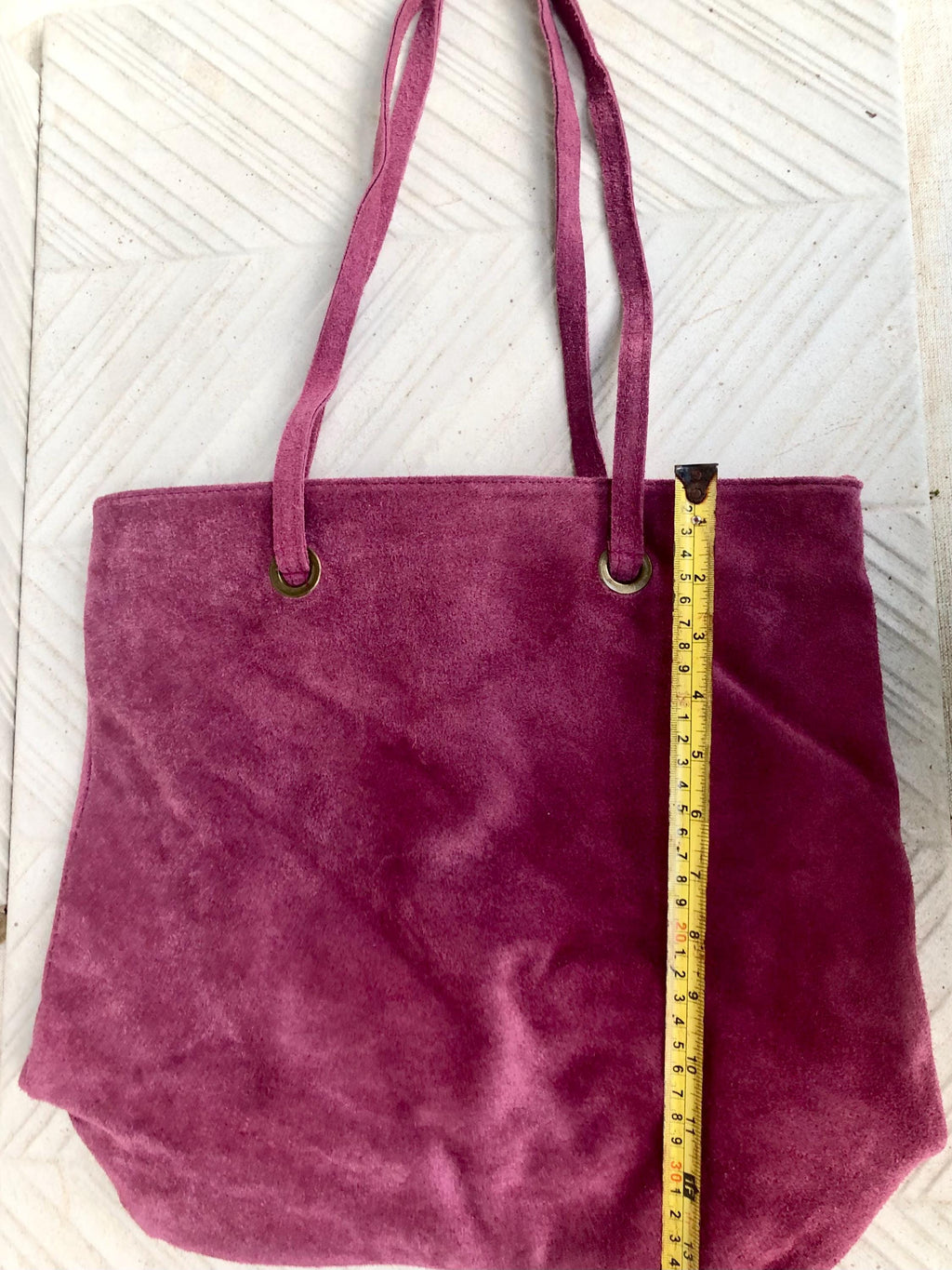 Navy blue suede shopper bag. Slouchy genuine leather tote bag for your laptop, tablet, books. Dark blue suede purse / shoulder bag.