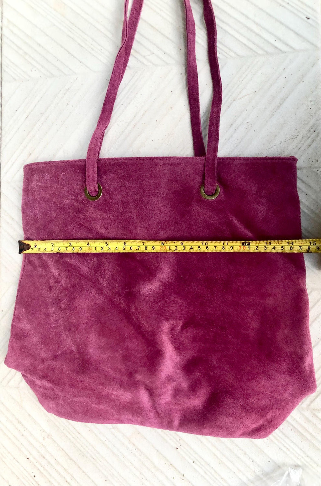 Navy blue suede shopper bag. Slouchy genuine leather tote bag for your laptop, tablet, books. Dark blue suede purse / shoulder bag.